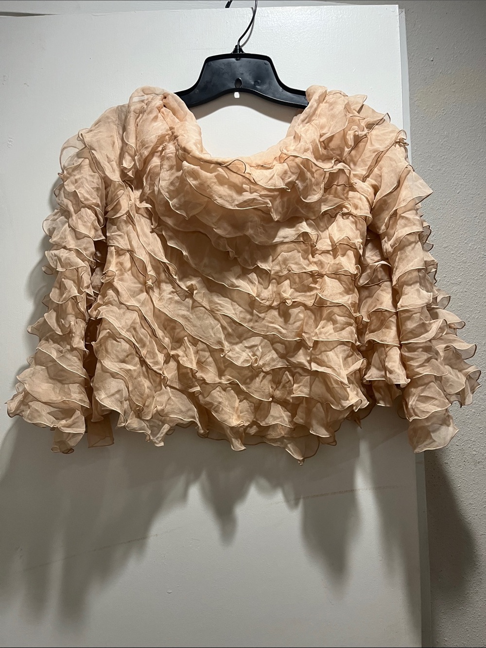 Valentino Peach Ruffle Chiffon Blouse